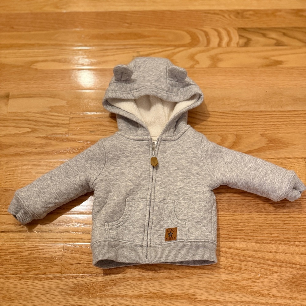 Sherpa Zip Up Jacket with Adorable Ears on Hood